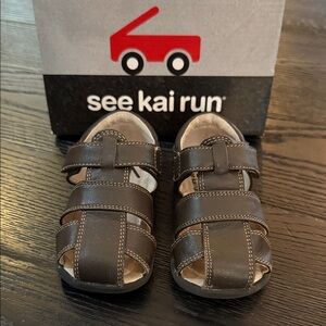 See Kai Run Jude Brown Kids Sandals